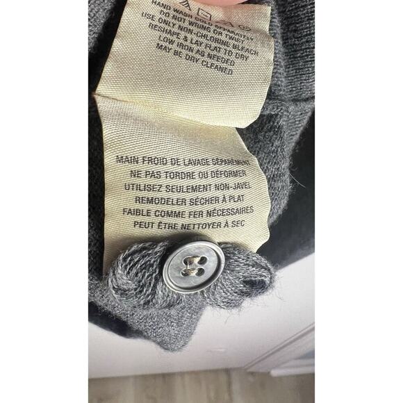 Anthropologie Moth Pom Pom Confetti Grey Cardigan Cotton Cashmere Blend Small - Picture 10 of 11